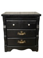 Black 3-Tier Wooden Night Stand Side Table