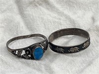 (2) Sterling Silver Rings, Size 8, TW 2.23g