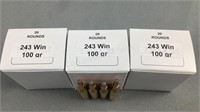 (60) Rnds Reloaded 243 WIN Ammo