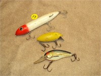 Lot of 3 Vintage Lure - 5" Haddon, Wood +