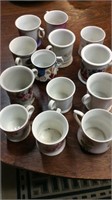 Thirteen coffee mugs