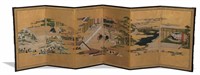 Japanese Byobu Six Panel Screen, Edo