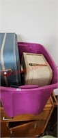 Tote of Vintage suitcases (back room)