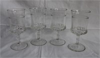 4 - 6.5" goblets "Dakota" U.S Glass Co