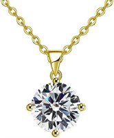 Elegant 18k Gold-pl 2.00ct White Sapphire Necklace