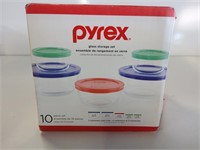 New 10pc Pyrex Glass Storage Set