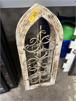 2PC SHABBY CHIC ARCHED METAL WALL PANELS