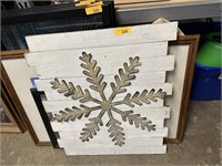 LARGE WOOD SNOWFLAKE WOOD DECOR