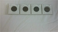 1910,1911,1912 & 1913 Canada Large Cent Coins