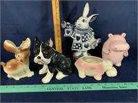Variety of Animal Pottery & Planters