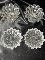 Four (4) VTG Pressed Glass Candle Stick Holders