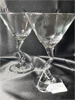 Pair of VTG Libby 2-Stem Martini Glasses