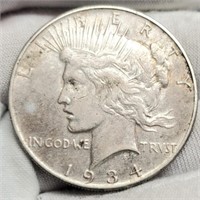 1934-D Peace Silver Dollar XF