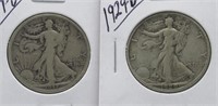 1917-D and 1929-D Walking Liberty Half Dollars.