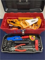 Preschool toolbox full of plastic tools