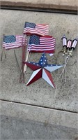 American flags and star