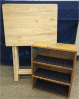 Two folding trays and  media holder