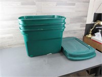 (3) 76 L TOTES / LIDS