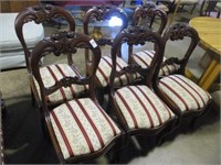6 MATCHING ROSE-BACK CHAIRS
