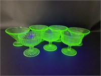 7pc Uranium Glass Sorbet Bowls