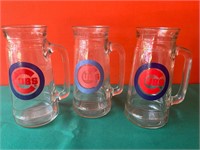 3 Cubs Mugs Glass