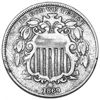 1869 Shield Nickel XF