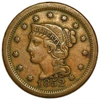 1852 Braided Hair Large Cent XF