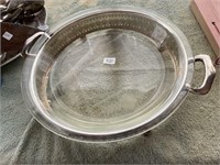 PYREX PLATE IN SILVER LIKE HOLDER