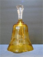 Amber Etched Glass Bell