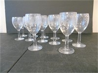 12 Etched Glass Cordials
