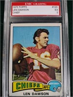 1975 Graded 5 Len Dawson Topps Football Card