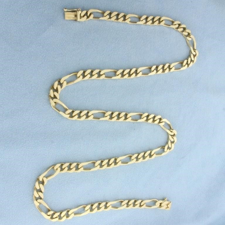 20.5 Inch Figaro Link Chain Necklace in 14k Yellow