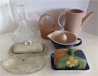 Glass Vases, Ceramic Butter Dishes Fruit Juicer