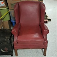 Vintage Faux Leather Red Chair