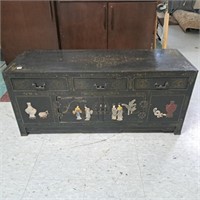 Asian Themed Storage Trunk W/Semi Precious Stone