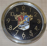"Maytag" Sweda Quartz clock, 10.5" dia.