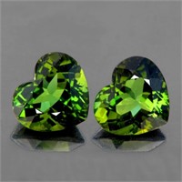 Natural Green Tourmaline Heart Pair 8.50 MM {Flawl