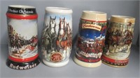 (4) Beer steins includes 2008 Anniversary 75 Year