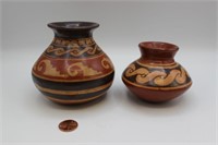 Pr. Indigenous Burnished Polychrome Olla-Vases #2