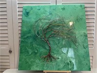 Green Wire Tree 3D Acrylic and Resin Painting