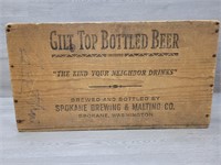 Gilt Top Bottled Beer Spokane Brewing Wood Box