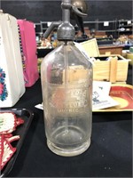 Vintage Glass Seltzer Soda Bottle.