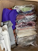 Large Box of assorted fabric, cotton, fleece type