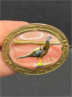 Vintage signed Mizpah reverse Pheasant Brooch Pin
