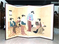 Asian Folding Four Panel Screen