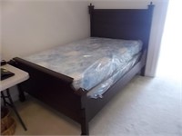 Antique Full Size Bed Frame Dark Wood