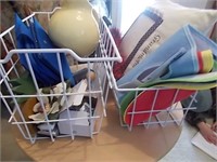 2 Basket Organizers with Miscellaneous Items