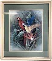 Tropical Parrots Art Print