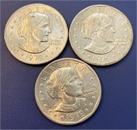 (3)  1979 Susan B. Anthony Dollars, Denver Mint