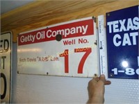 Porcelain GETTY OIL Lease Sign